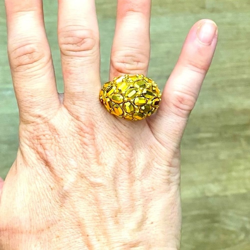 Kenneth Jay Lane Brass Nugget Ring (very rare)
